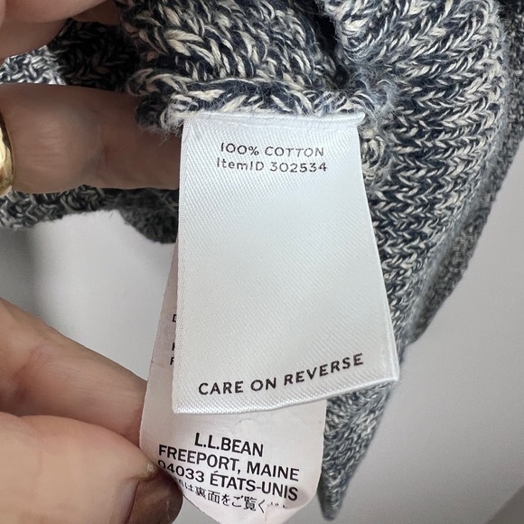 LLBean Sig Navy Marled Kangaroo pocket sweater sz M - Picture 8 of 8